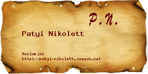 Patyi Nikolett névjegykártya