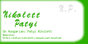 nikolett patyi business card